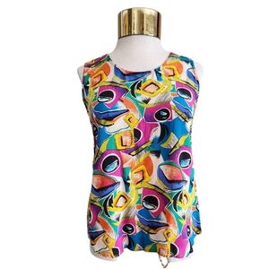 Vintage Albantii - Abstract Shape Silk Tank - Size M